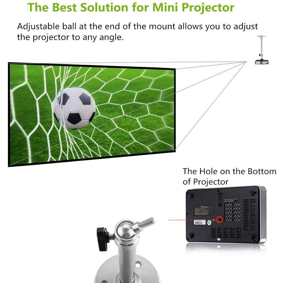 21.5cm Universal Aluminum Projector Bracket for Projector for Ceiling or Wall 5 Kg Capacity for Camera or Mini Projector