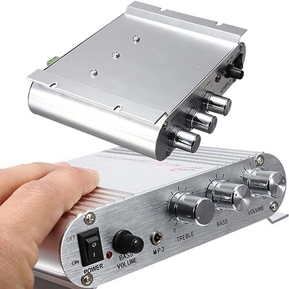 Mini Car 3Channel Speaker Amplifier Stereo Mega Bass Connect