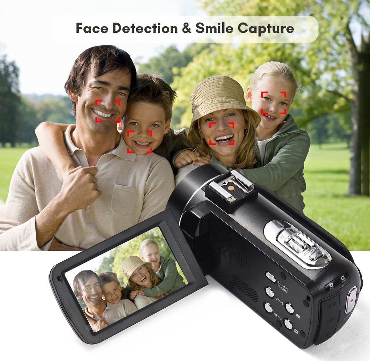 Andoer 2.7K Digital Video Camera Camcorder DV Recorder 48MP 16X Digital Zoom 3.0 Inch IPS Touch Panel Supports Face Detection Beauty Face Smile Capture Anti-shake with 2pcs Batteries + Remote Control + Mini Tripod + Carry Bag