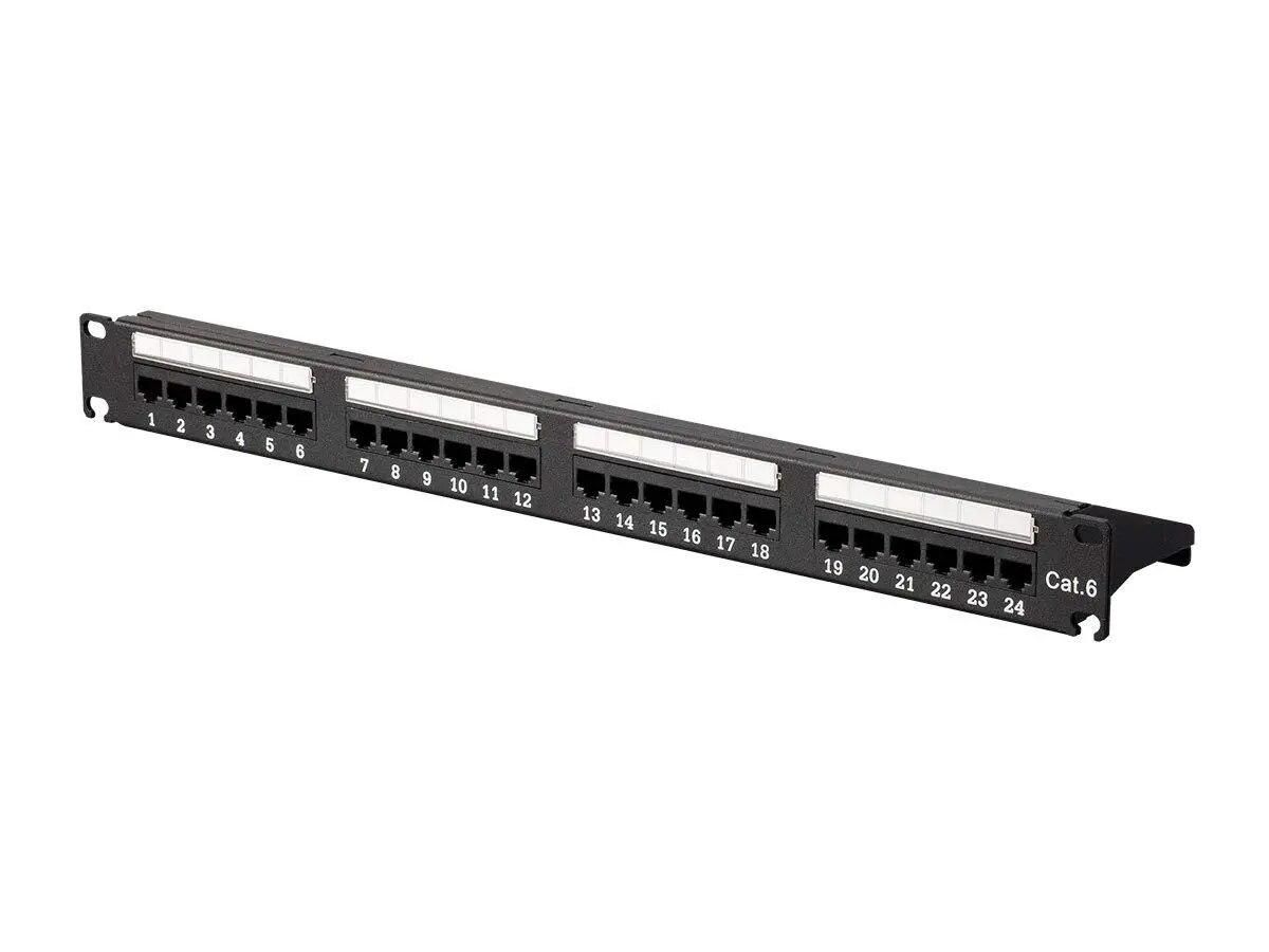 24-Port Cat6 Unshielded Wallmount Or Rackmount Patch Panel, Compatible With Cat 3/4/5/5e/6 Cabling