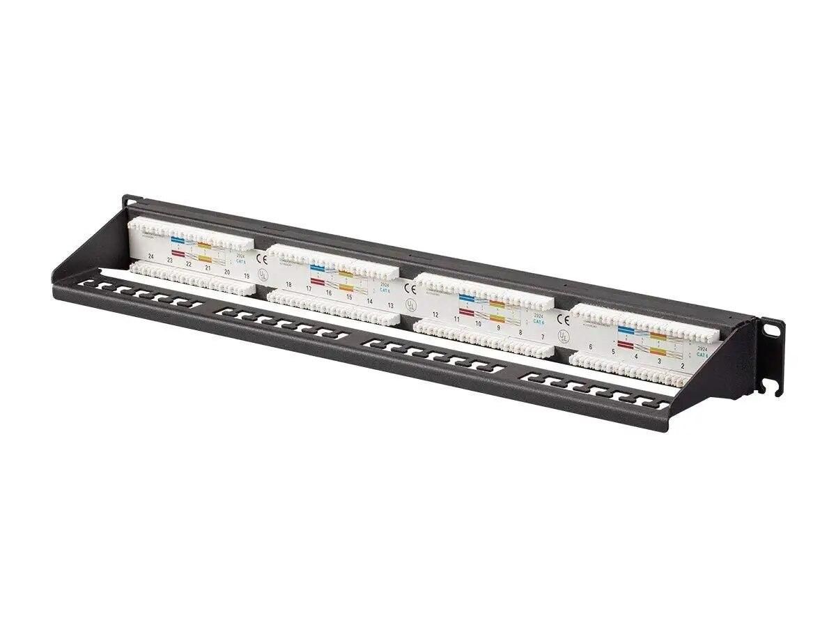 24-Port Cat6 Unshielded Wallmount Or Rackmount Patch Panel, Compatible With Cat 3/4/5/5e/6 Cabling