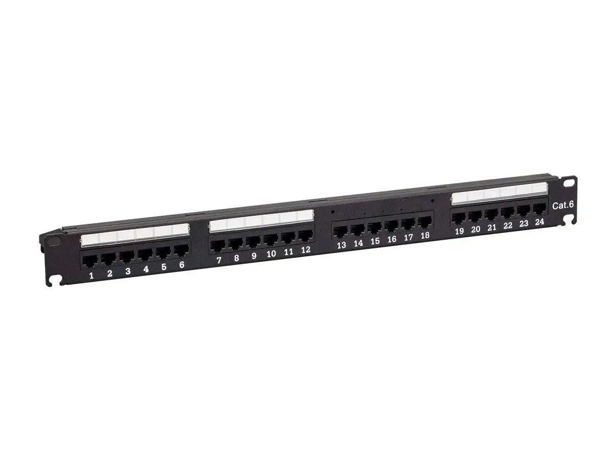 24-Port Cat6 Unshielded Wallmount Or Rackmount Patch Panel, Compatible With Cat 3/4/5/5e/6 Cabling