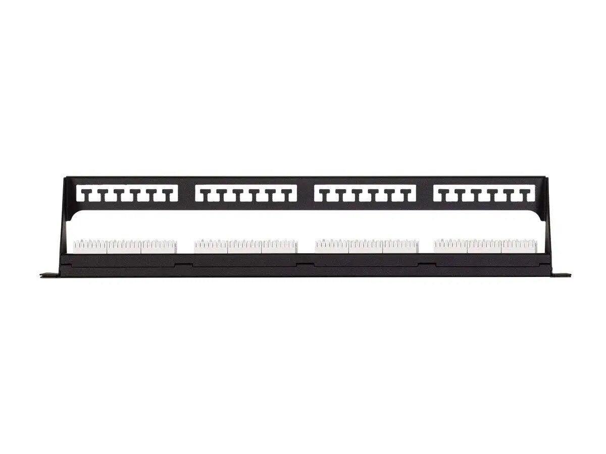 24-Port Cat6 Unshielded Wallmount Or Rackmount Patch Panel, Compatible With Cat 3/4/5/5e/6 Cabling