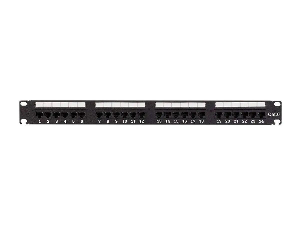 24-Port Cat6 Unshielded Wallmount Or Rackmount Patch Panel, Compatible With Cat 3/4/5/5e/6 Cabling