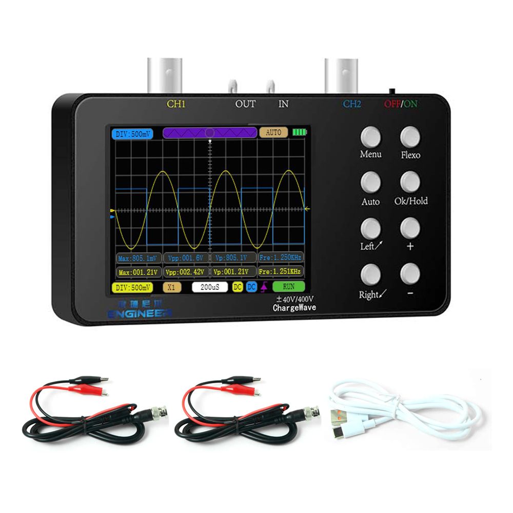 Compact Portable Digital Oscilloscope 50M Sampling Rate 10M