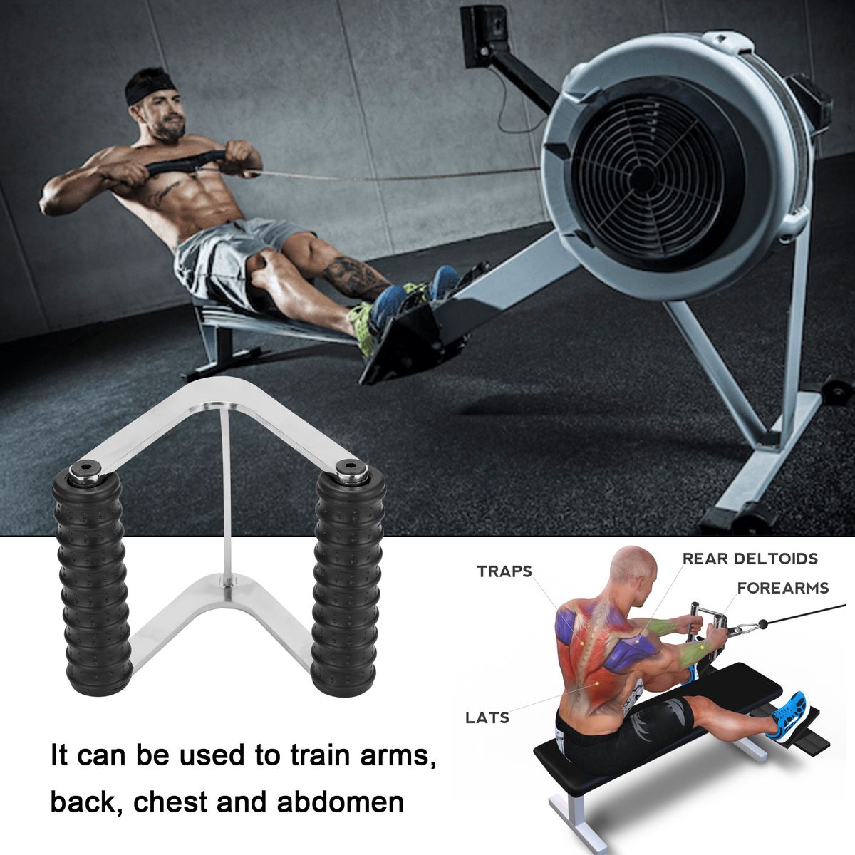 Gym Fitness T-bar For Pulley Cable Machine Back Muscle