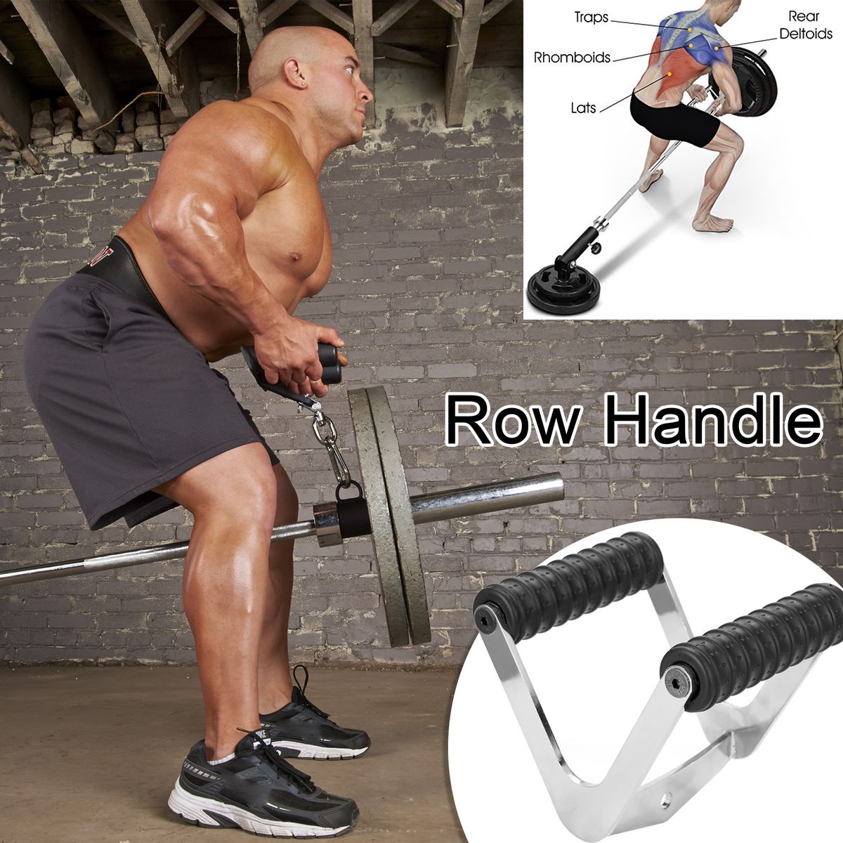 Gym Fitness T-bar For Pulley Cable Machine Back Muscle