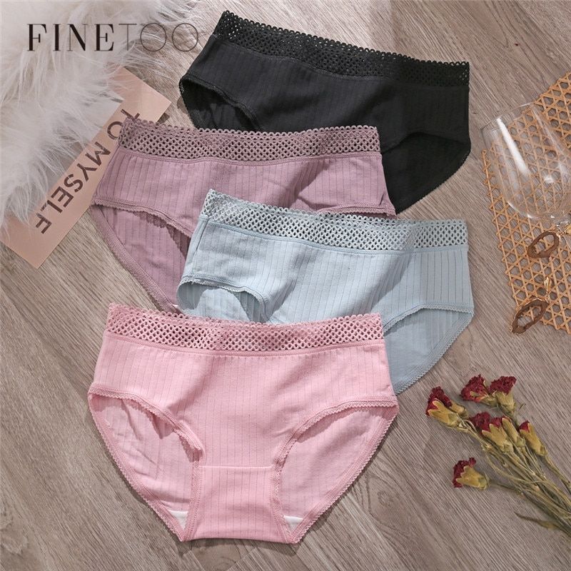 3Pc Women's Cotton Panties Hollow Waist Y  Soft Briefs For Women Female Lingerie Fashion Ladies Underpants L-2XL