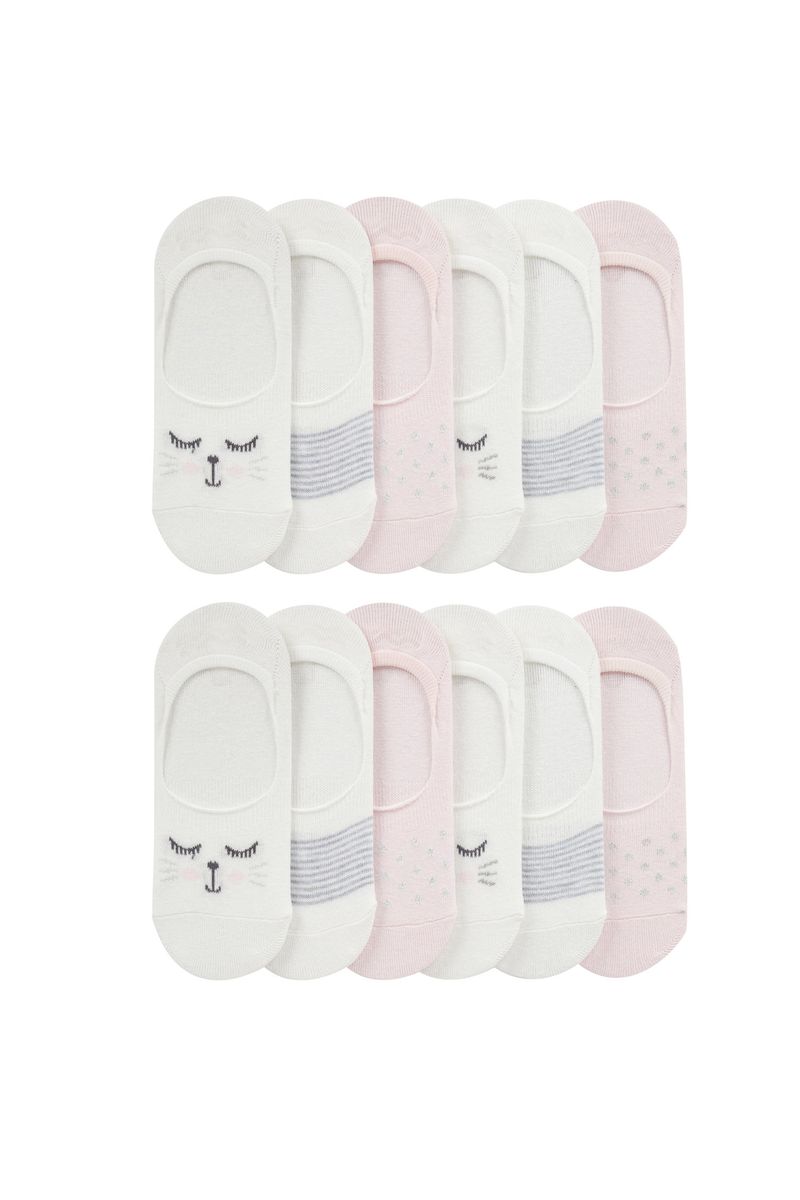 Woman Footsie 2 Low Cut Socks-Pink