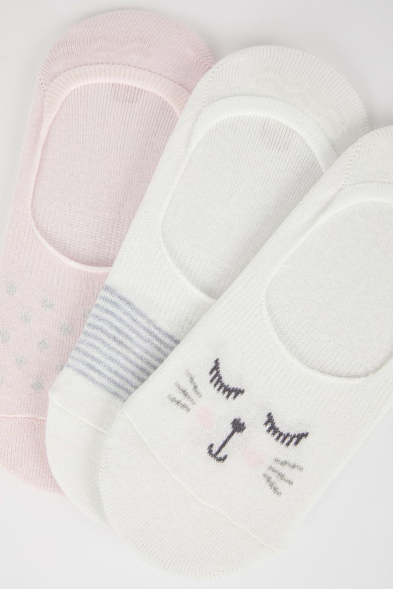 Woman Footsie 2 Low Cut Socks-Pink