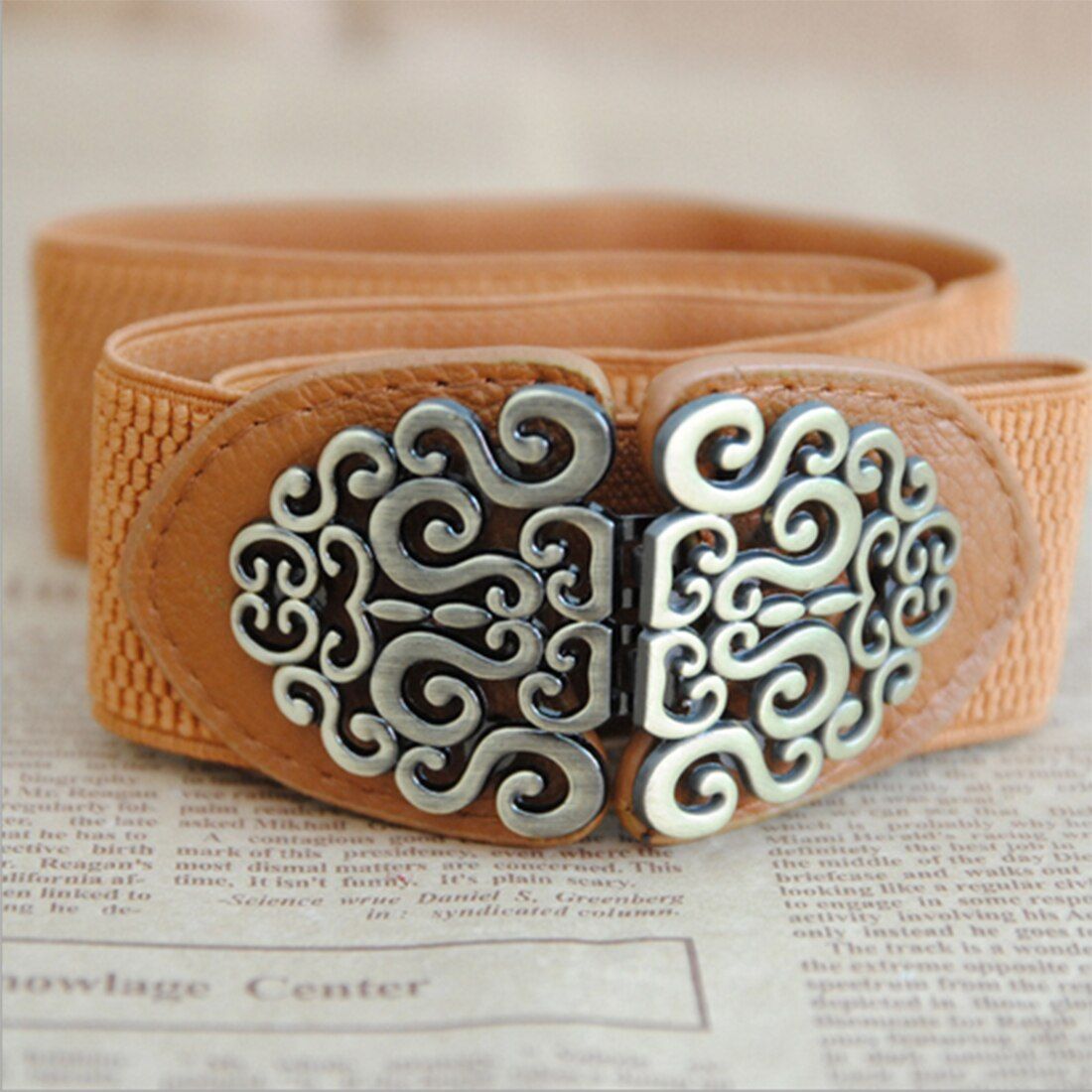 Leather Belt Alloy Elastic Lady Belts