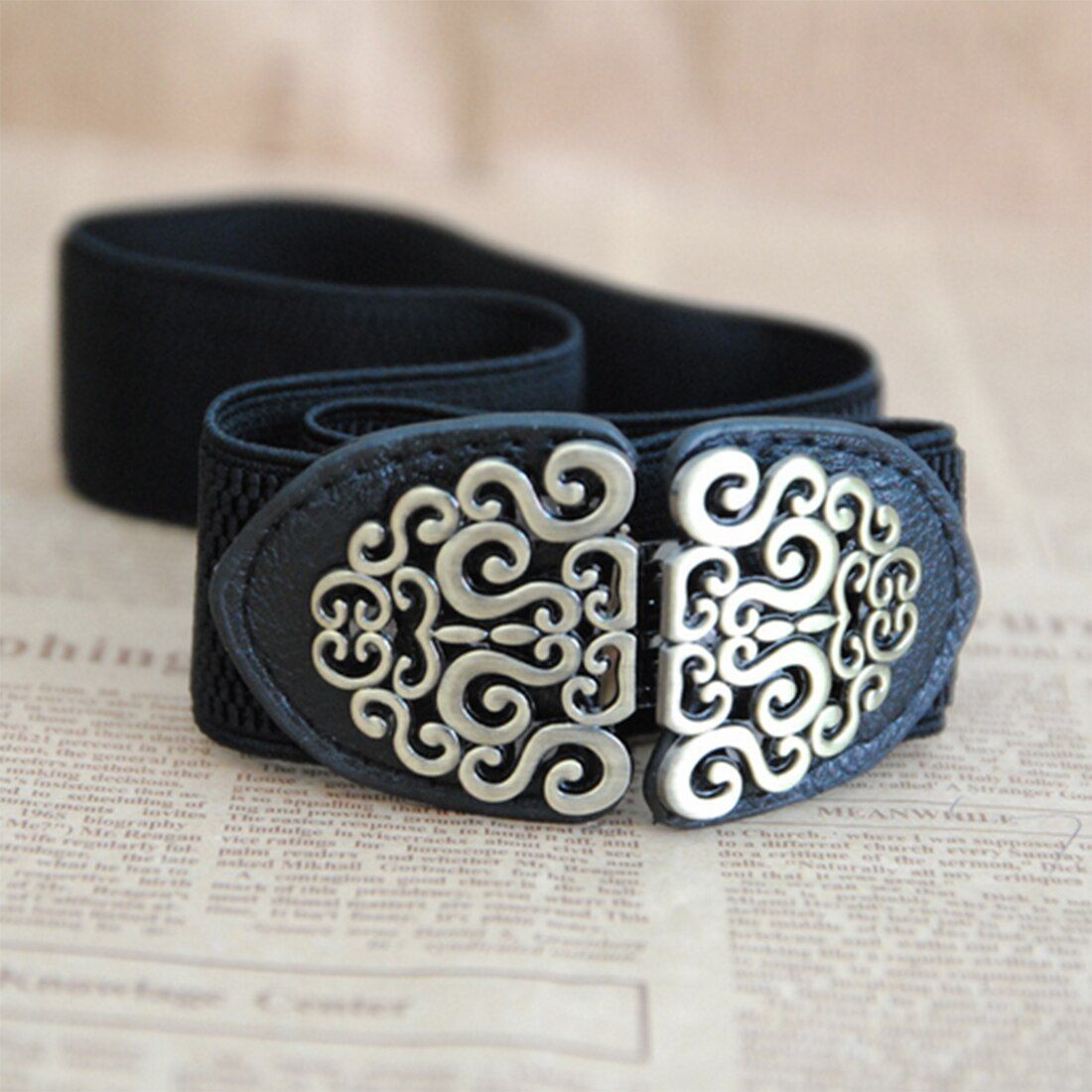 Leather Belt Alloy Elastic Lady Belts