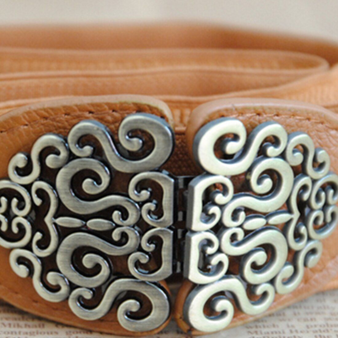 Leather Belt Alloy Elastic Lady Belts