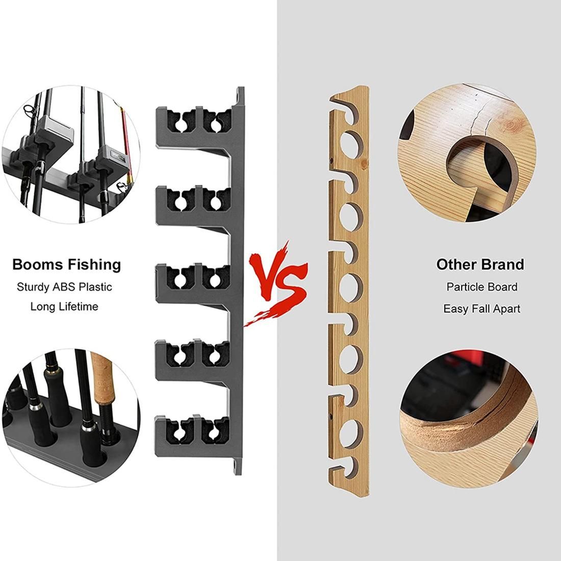Fishing WV4 Fishing Rod Holders Vertical Wall Rod Rack