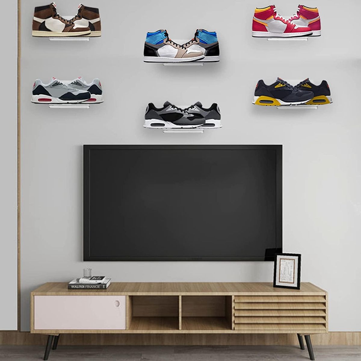 6 Pack Floating Shoe Display,Shelves Wall Mount Levitating