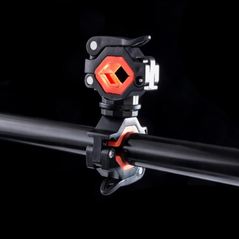 Bike Flashlight Holder 360 Degree Rotation Torch Mount LED Head Front Light Holder Clip for MTB Road Bike Red