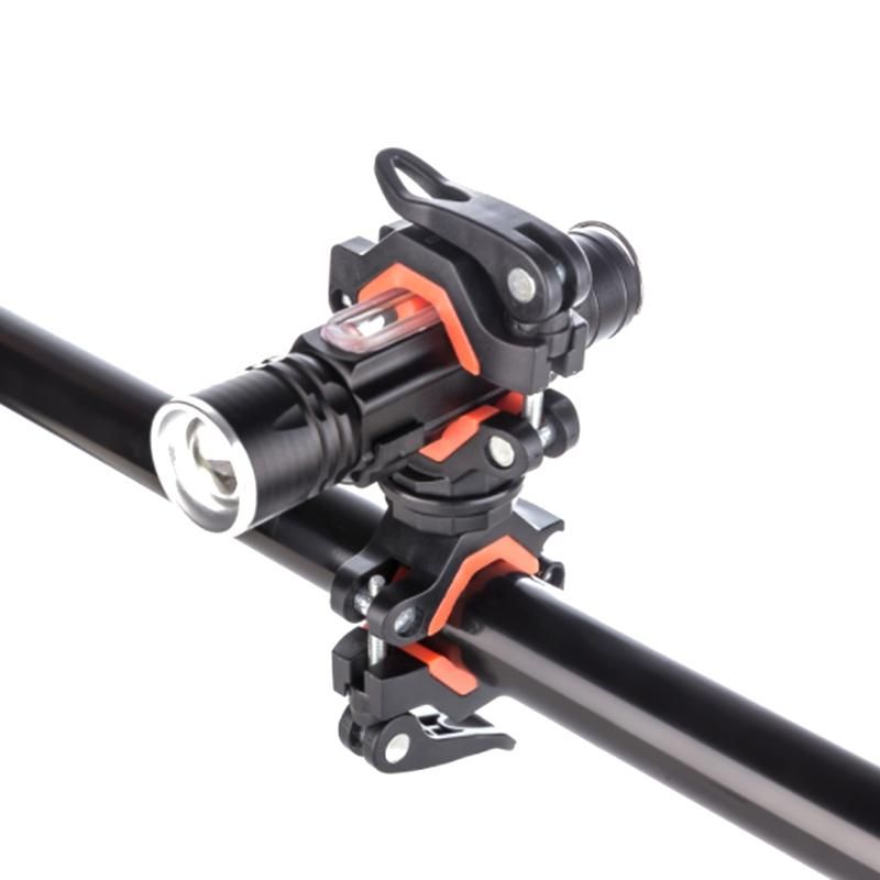 Bike Flashlight Holder 360 Degree Rotation Torch Mount LED Head Front Light Holder Clip for MTB Road Bike Red