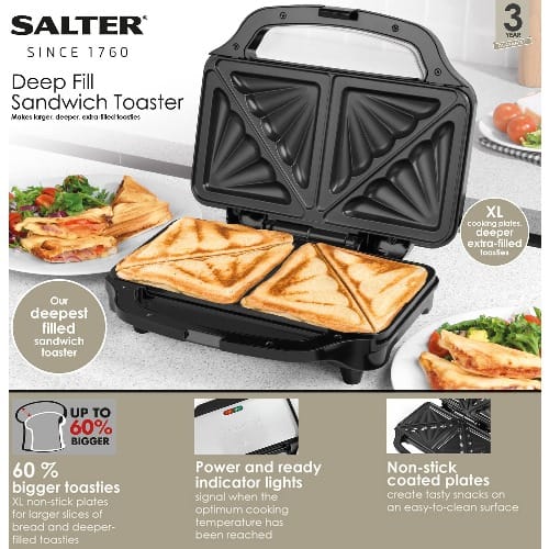 Electric Xl Deep Fill Sandwich Toaster - 900W - Ek2017S