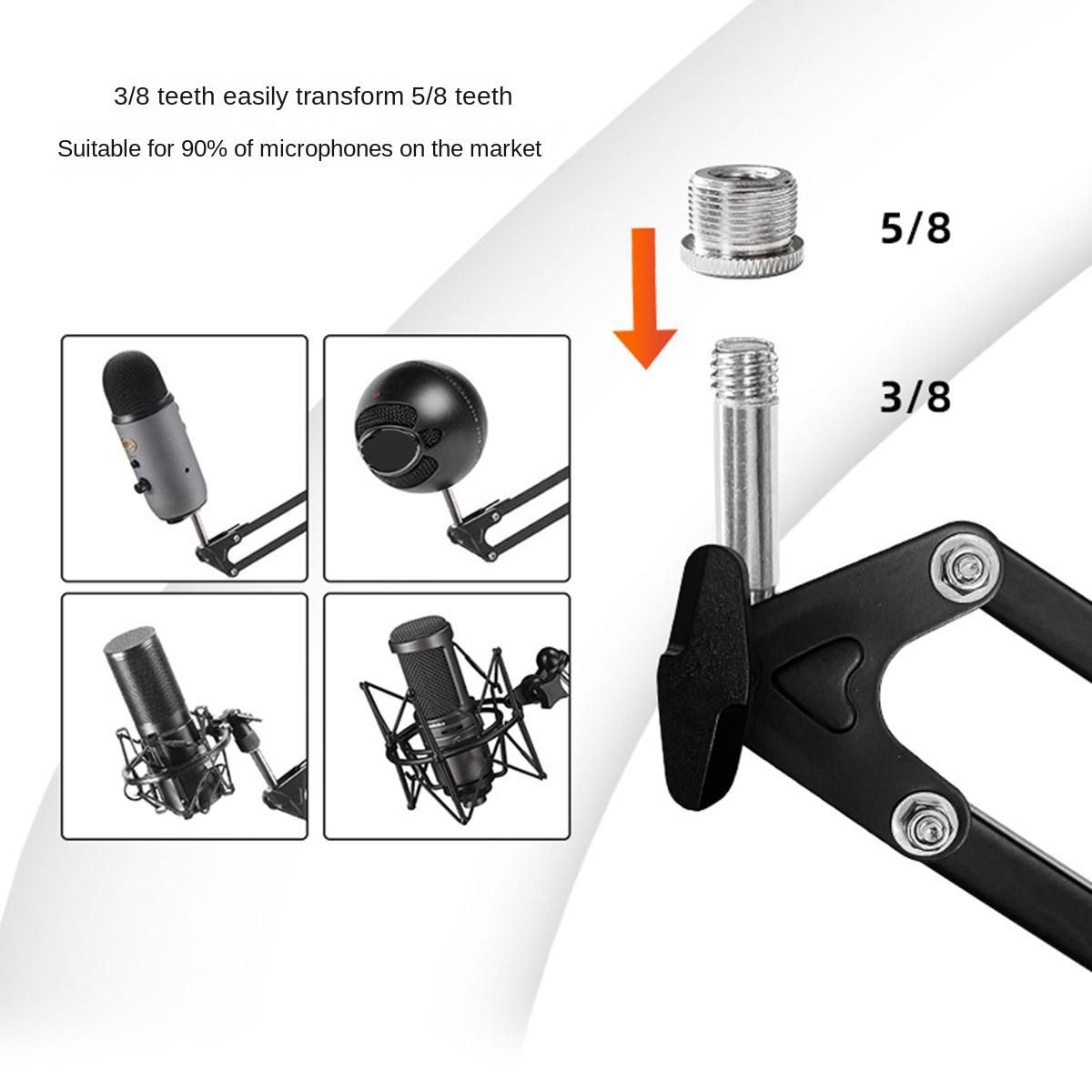 Heavy Duty Microphone Adjustable Suspension Boom Arm Stand Microphone Holder for Voice Recording Style B
