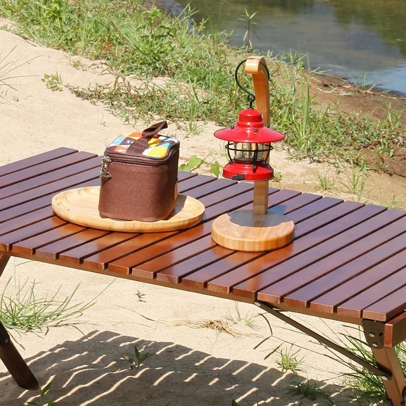 Light Stand Outdoor Camping Lamp Holder Tent Lamp Simple Style Wood Shelf Outdoor Camping Equipment Camping Equipment