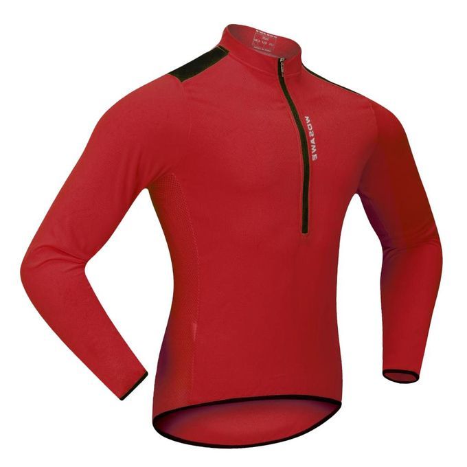 Men's Women's Cycling Jerseys Top Long Sleeve Bicycle Bike Wear Red M