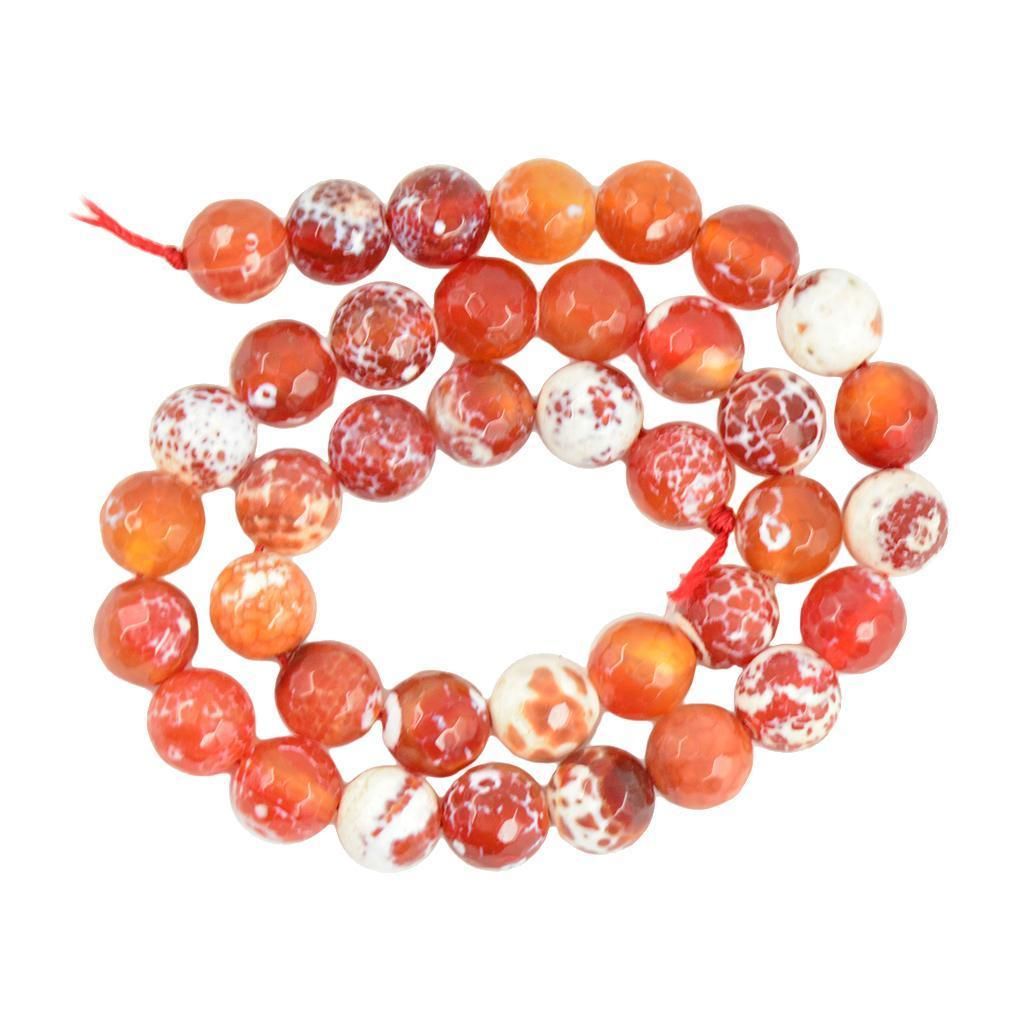 10mm  Fire Agate Round Gemstone Loose Beads Strand For DIY Jewelry