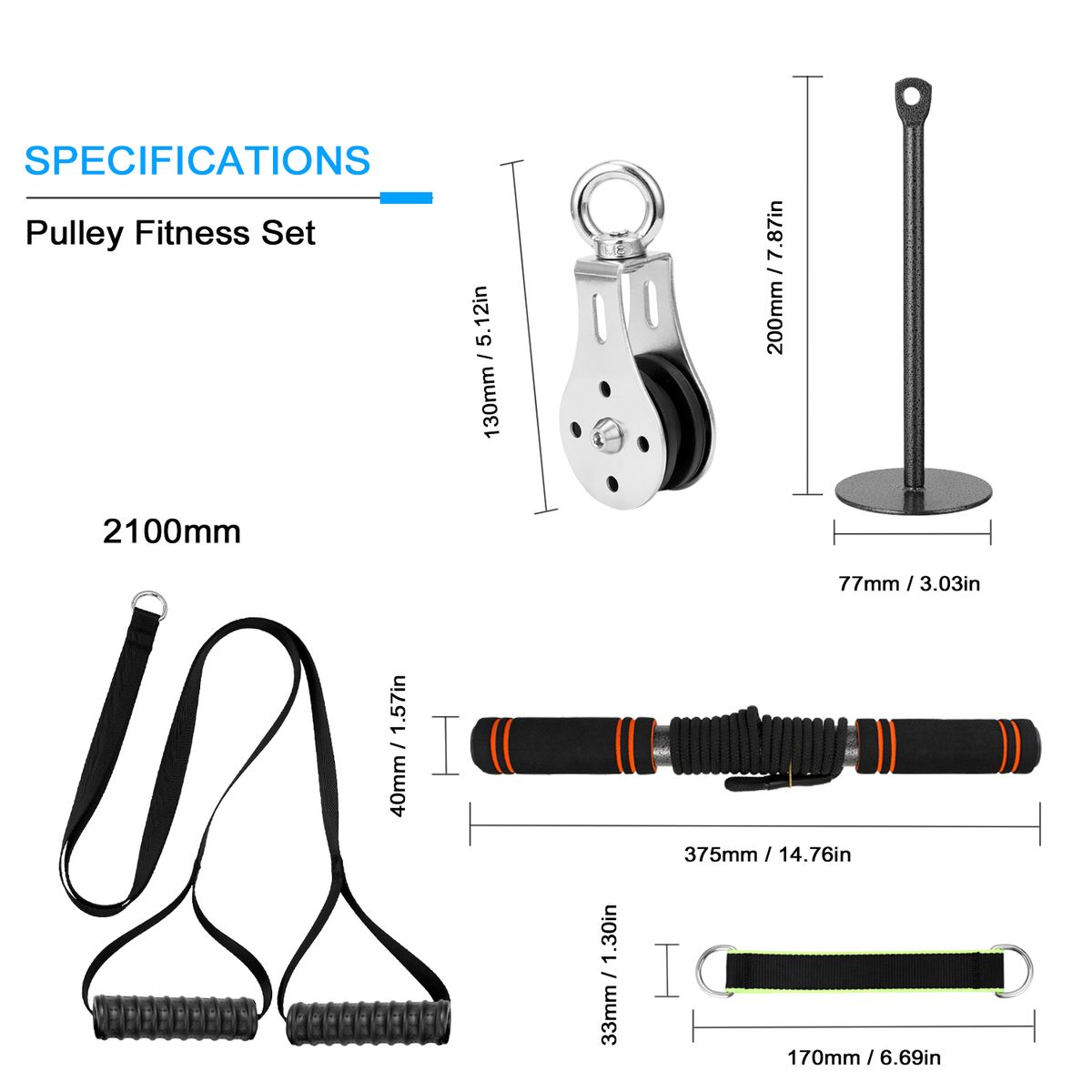 Home Gym Fitness DIY Pulley Cable Machine Attachment System Lifting Arm Hand