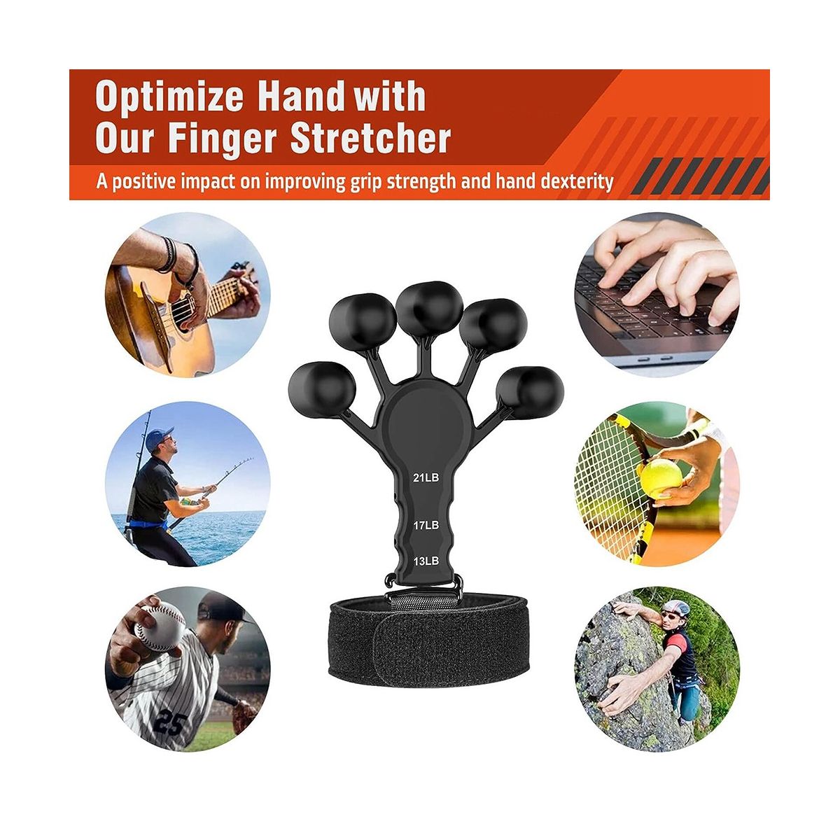 Grip Strength Trainer, 6 Resistant Level Adjustable Flexion 2PCS