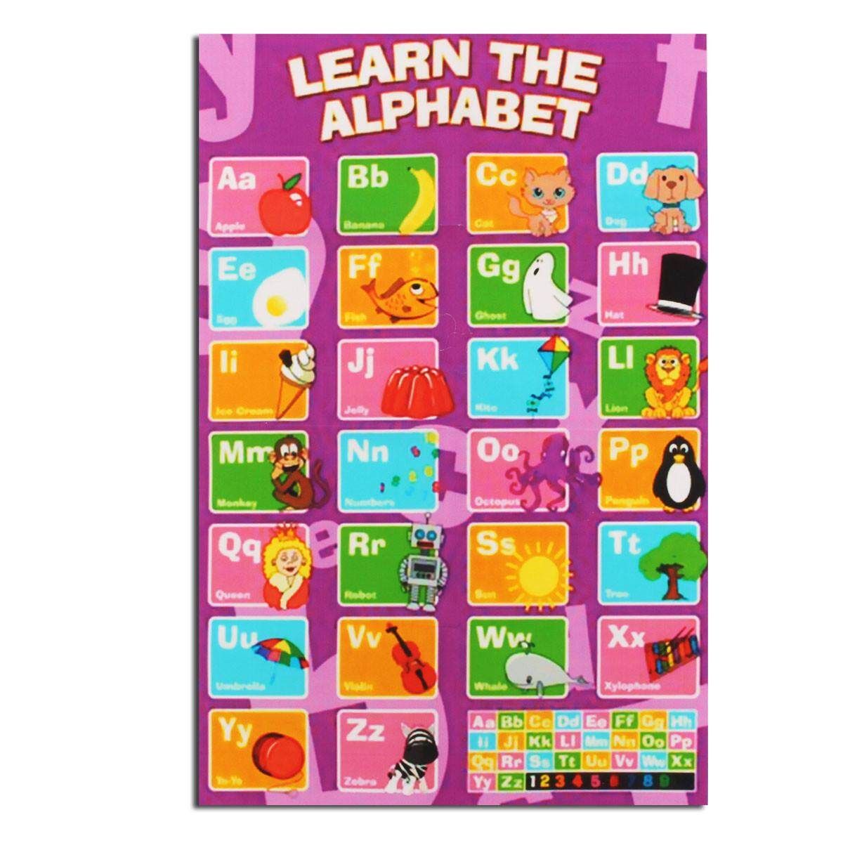 New Alphabet Poster Learn My ABC Wall Chart Fun Children's Educational 20 X13"