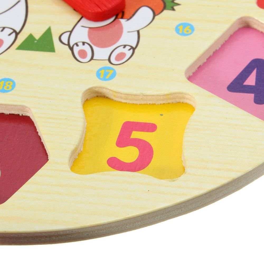 Wooden Blocks Toys Digital Geometry Clock Children's Educational Toy For Baby Boy And Girl Gift