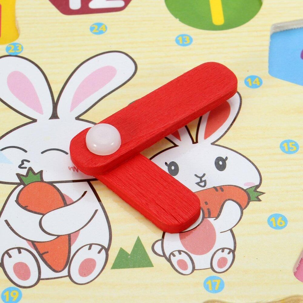 Wooden Blocks Toys Digital Geometry Clock Children's Educational Toy For Baby Boy And Girl Gift
