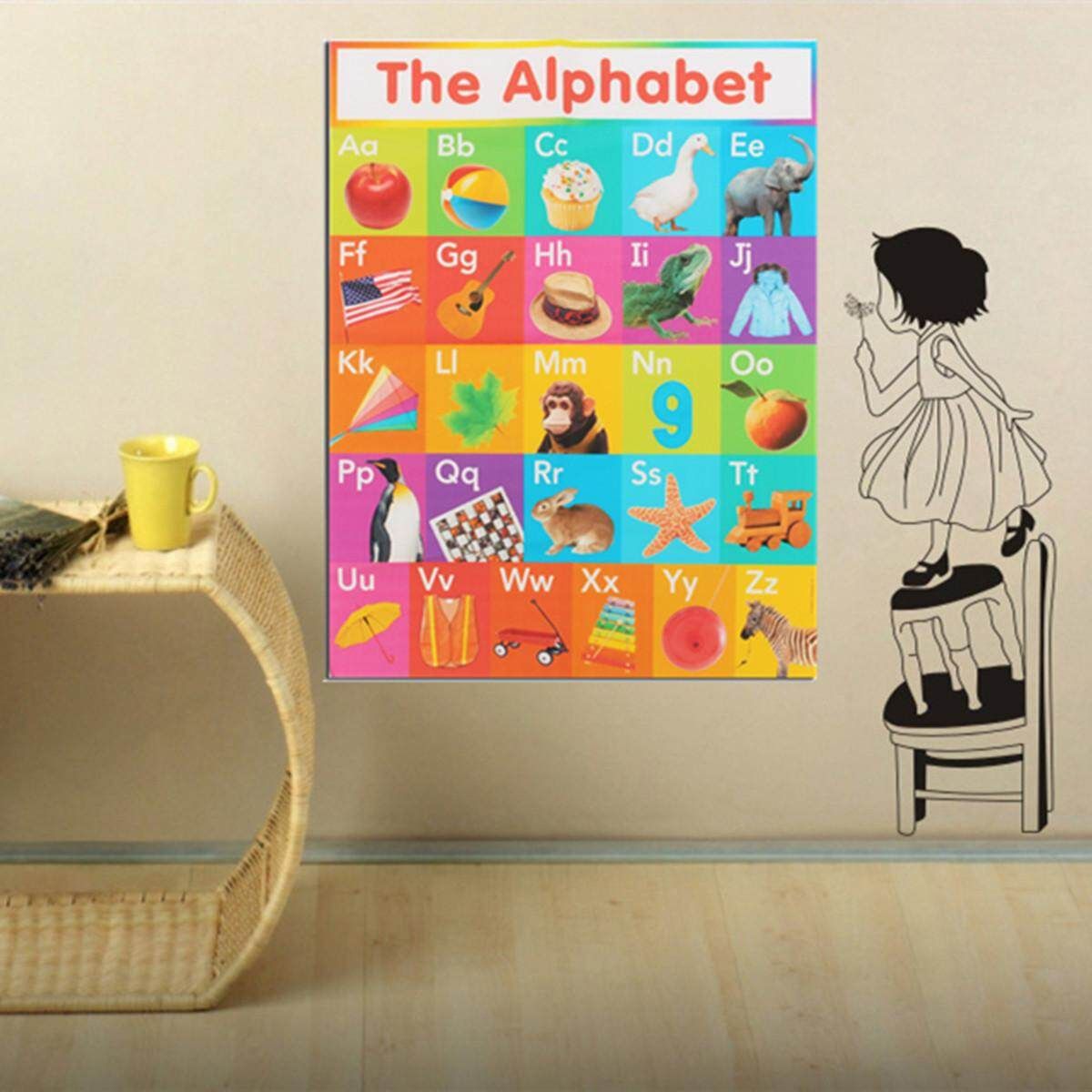 My ABC Alphabet Learn Children's Educational Silk Cloth Poster Decor 45cmx34cm