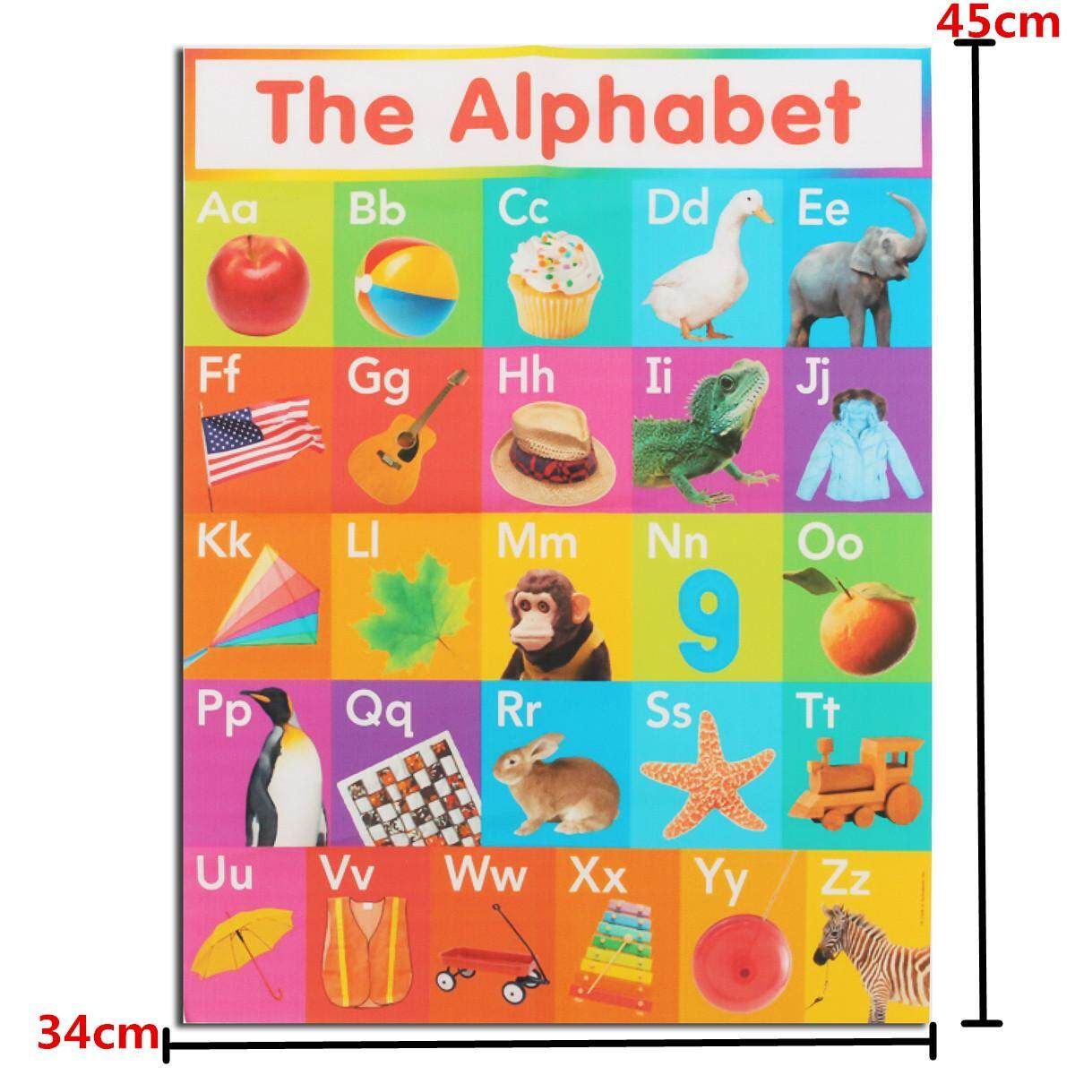 My ABC Alphabet Learn Children's Educational Silk Cloth Poster Decor 45cmx34cm