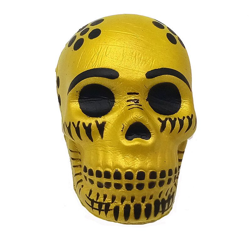 Funny Skull Scented Charm Slow Rising Children Interesting Anti-Stress Toys Squeeze Toys Decompression Toys Chirstmas Gift Golden Skull {9cm * 5.5cm * 6cm}