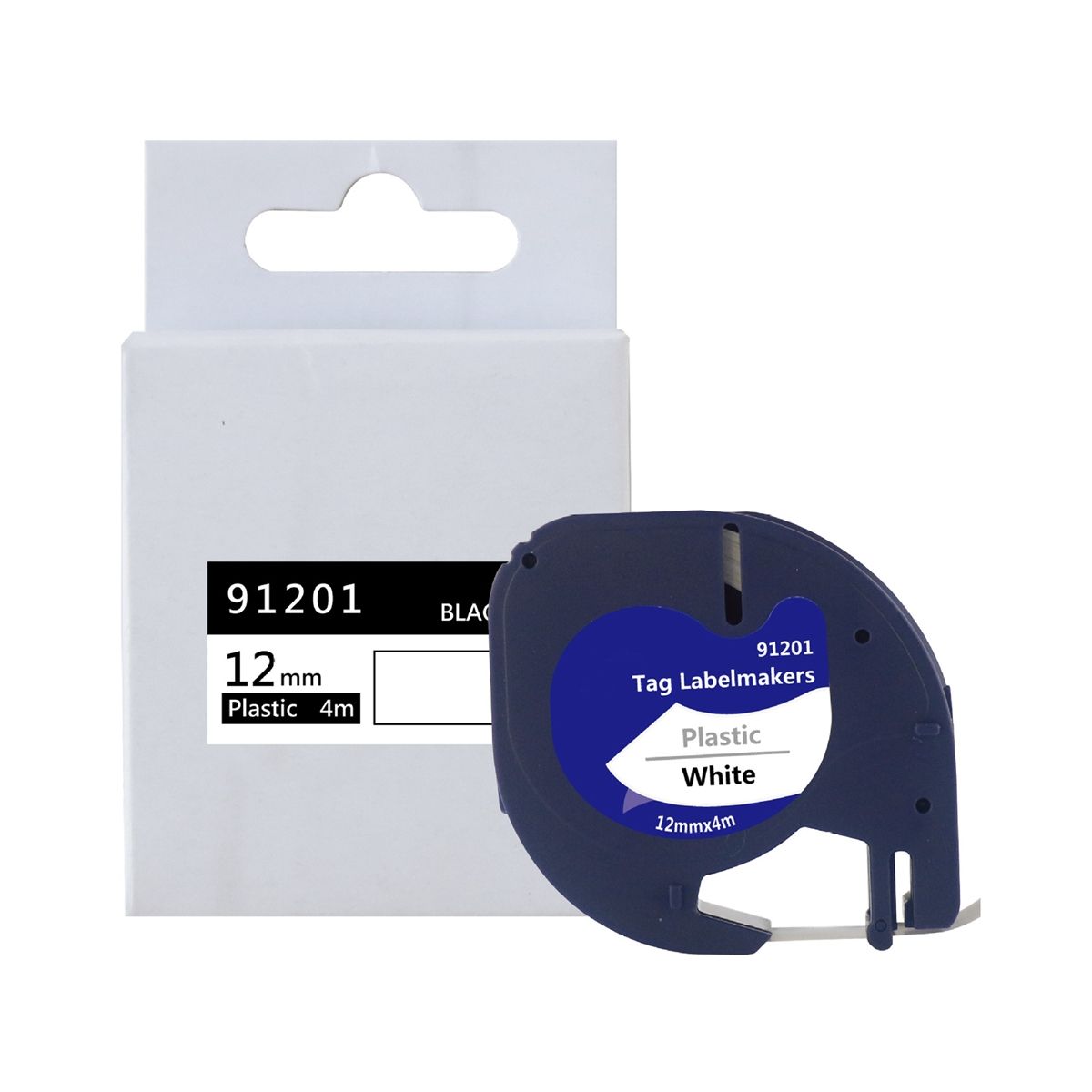 5-Pack Label Maker Tape for LetraTag Refill Plastic 91331 Compatible Label Tape Black on White 91331 Label Tape