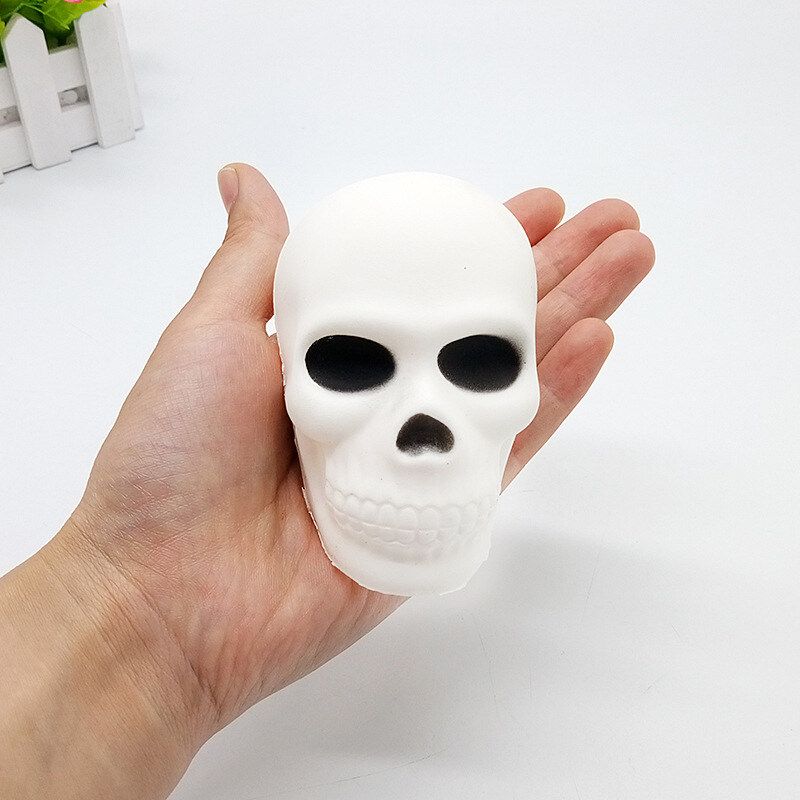 Funny Skull Scented Charm Slow Rising Children Interesting Anti-Stress Toys Squeeze Toys Decompression Toys Chirstmas Gift Pure White Skull {9cm * 5.5cm * 6cm}