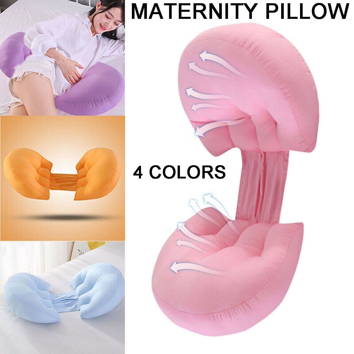 Pregnancy Pillow For Maternity Nursing Cotton Waist Pad Suport Side Sleeper Blue