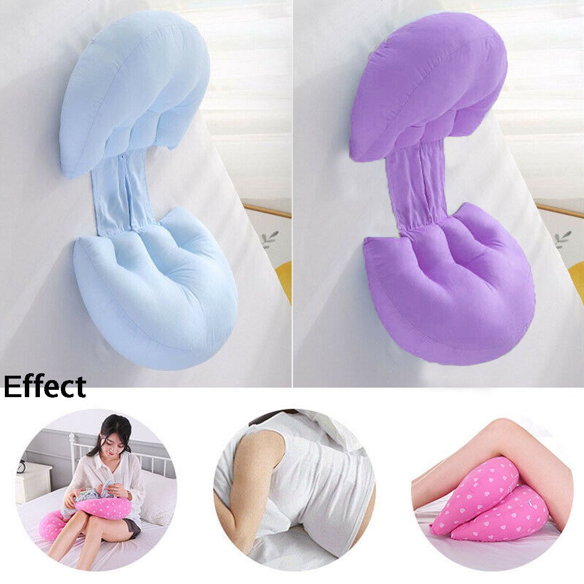 Pregnancy Pillow For Maternity Nursing Cotton Waist Pad Suport Side Sleeper Blue