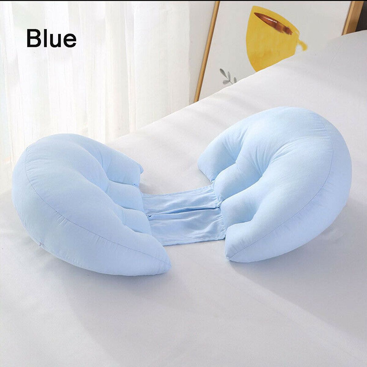 Pregnancy Pillow For Maternity Nursing Cotton Waist Pad Suport Side Sleeper Blue
