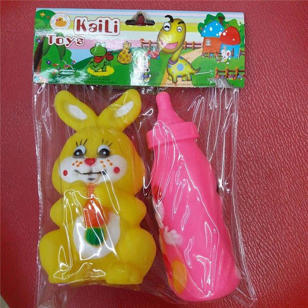 2 Pcs Soft Rubber Babies Squeeze & Sound Toys