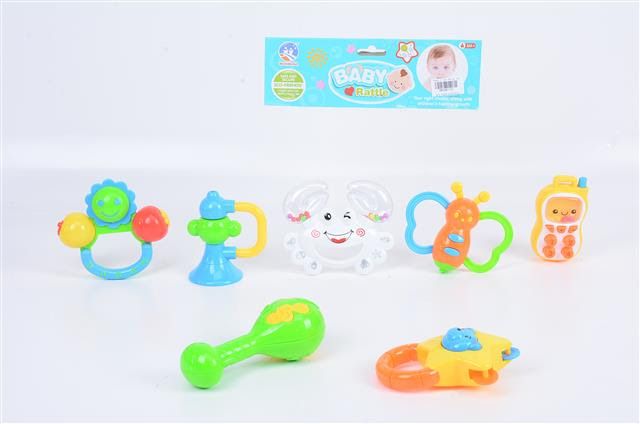 Baby Teethers And Rattles Toys - 7pcs