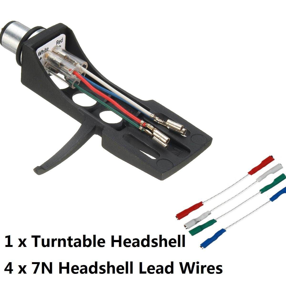 4pcs 7N Headshell Wires Set Silver Leads OFC Phono Cartridge Cables Replacement