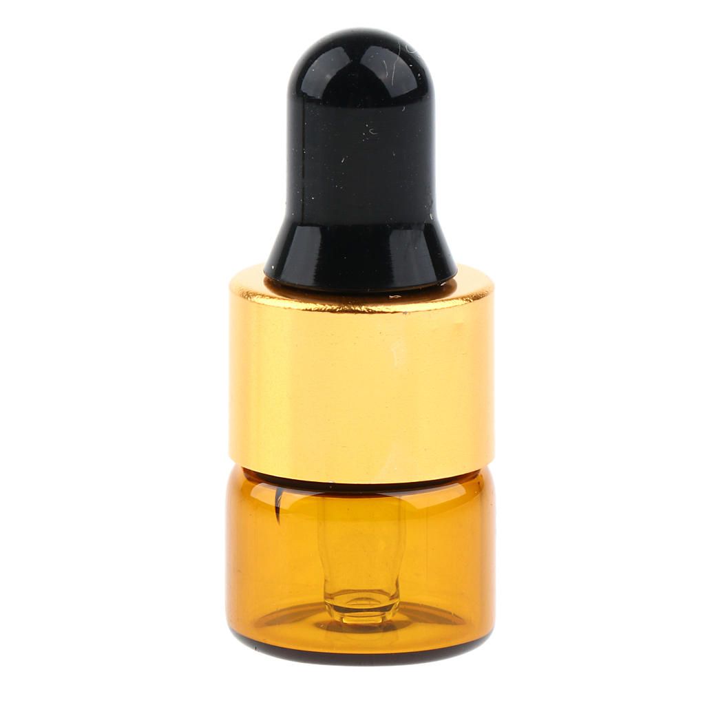 20pcs Small Amber Glass Essential Oil Empty Refillable Bottles Dropper