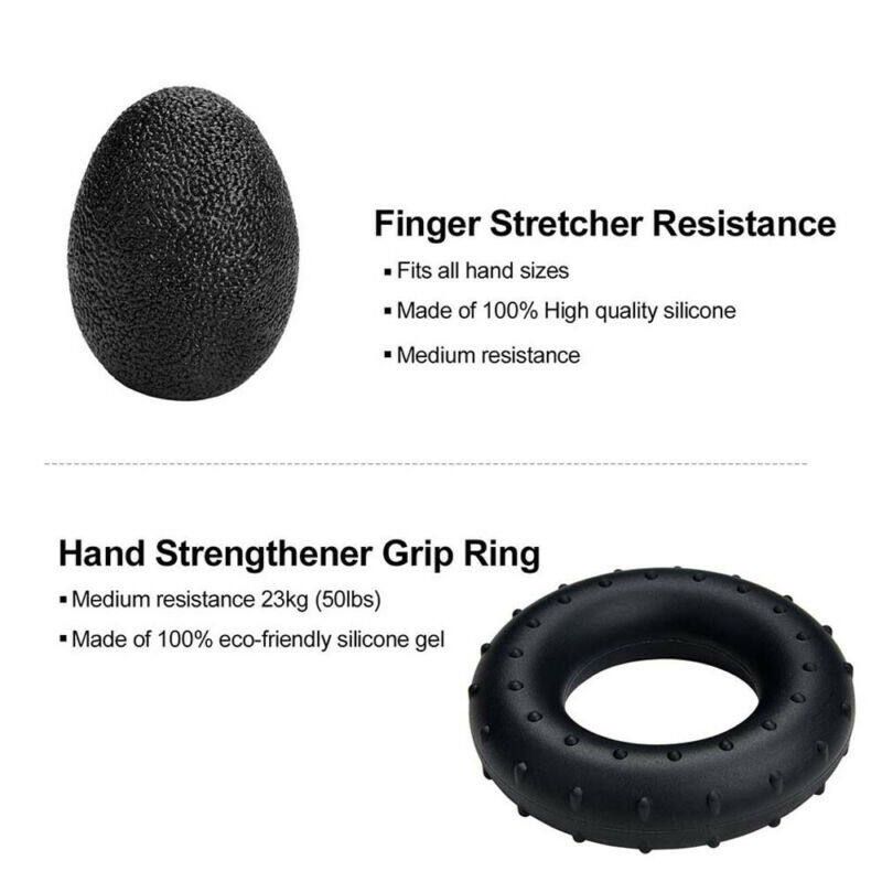 6Pcs/Set Hand Grip Gripper Trainer Countable Training Handshake Tool Adjustable 5-60kg Fitness Wrist Strength Squeezer Finger Strengthener Arm Gym Muscle Black