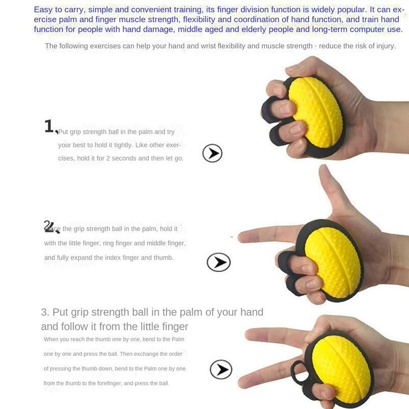 Finger Grip Ball Rehabilitation Training Hand Finger Strengt