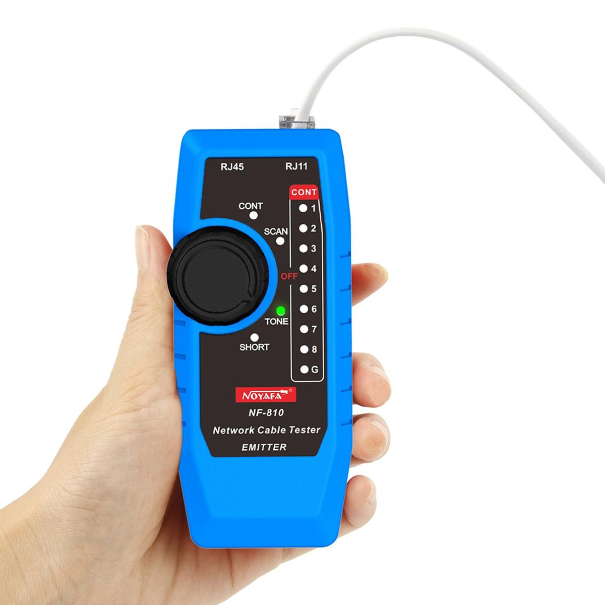 NOYAFA NF-810 Network Cable Tester Kit for RJ11 RJ45 CAT5 CAT6 LAN Cable Multi Function Wire Tracker Wiremap PoE TEL Testing Line Finder with LED Light Earphone Tool Bag