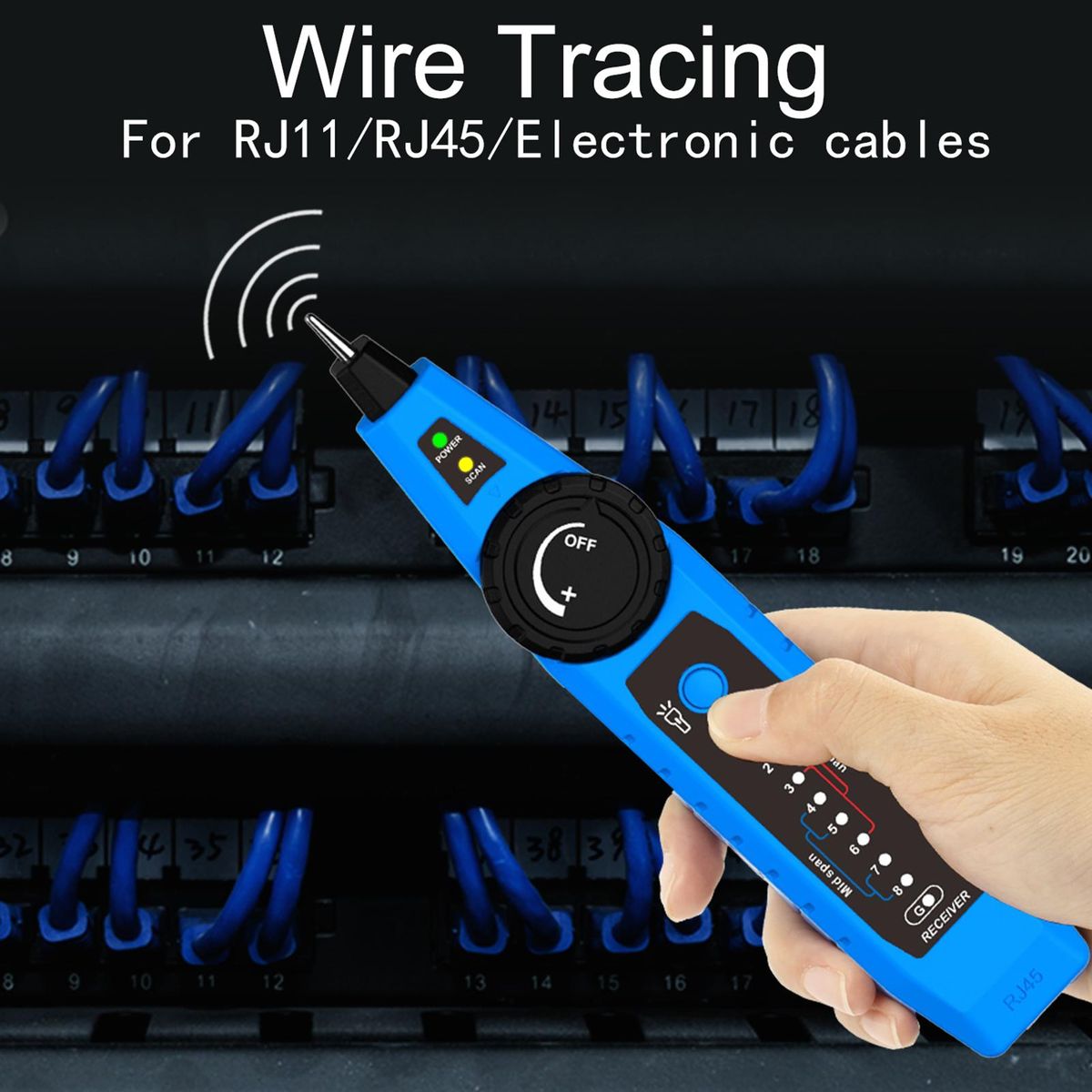 NOYAFA NF-810 Network Cable Tester Kit for RJ11 RJ45 CAT5 CAT6 LAN Cable Multi Function Wire Tracker Wiremap PoE TEL Testing Line Finder with LED Light Earphone Tool Bag