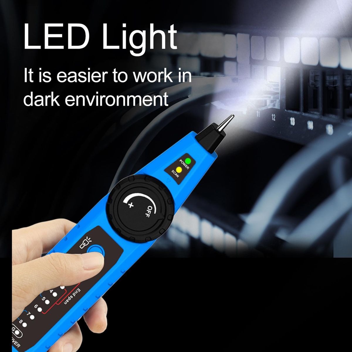 NOYAFA NF-810 Network Cable Tester Kit for RJ11 RJ45 CAT5 CAT6 LAN Cable Multi Function Wire Tracker Wiremap PoE TEL Testing Line Finder with LED Light Earphone Tool Bag