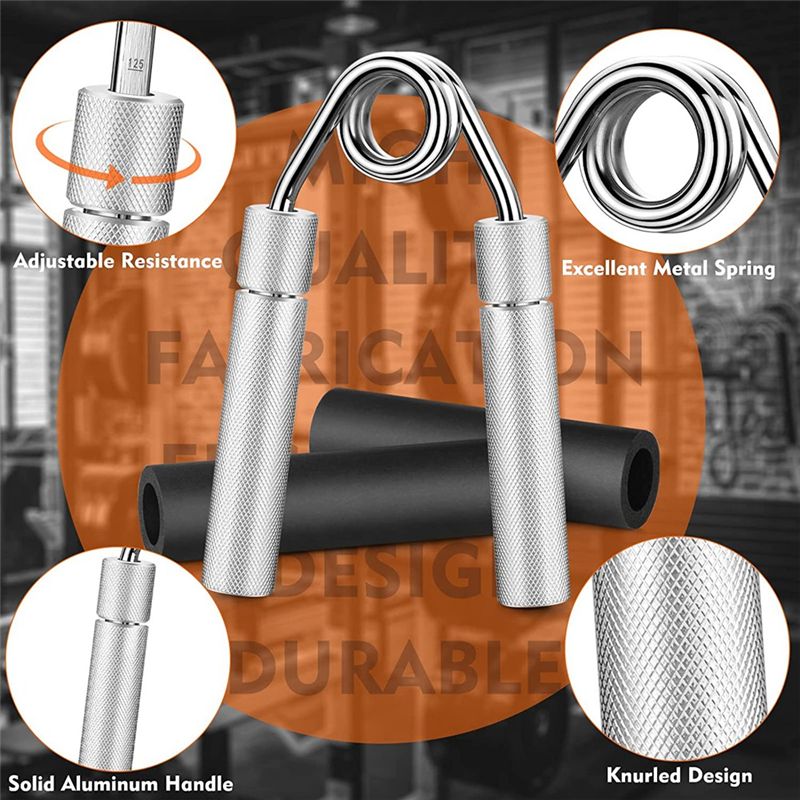 2Pcs Hand Grip Strength  Metal Grip Strength Trainer No Slip Heavy-Duty with Adjustable Resistance 50-150 Lbs