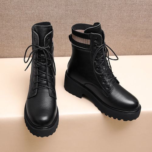 Women Lady Sexy Mid-Low Heeled Platform Martin Boots Party Dress Work Booties Shoes